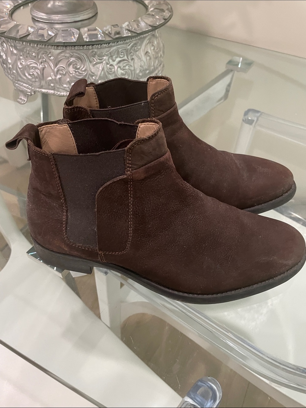 Zara Brown Suede Chelsea-Style Chukka Boots